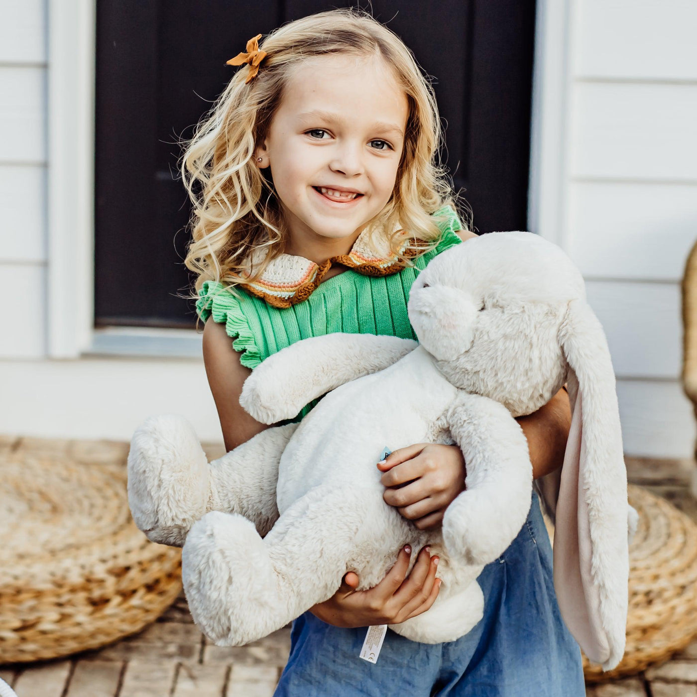 Personalized Big Floppy Bunny - Cream - Give Wink