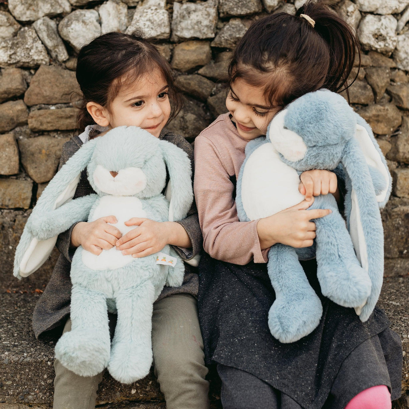 Personalized Big Floppy Bunny - Blue - Give Wink