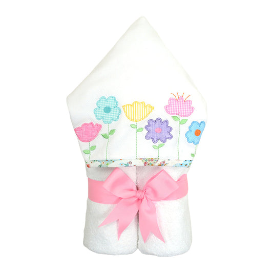 Personalized Baby Girl Garden Flowers Hooded Towel - Give Wink
