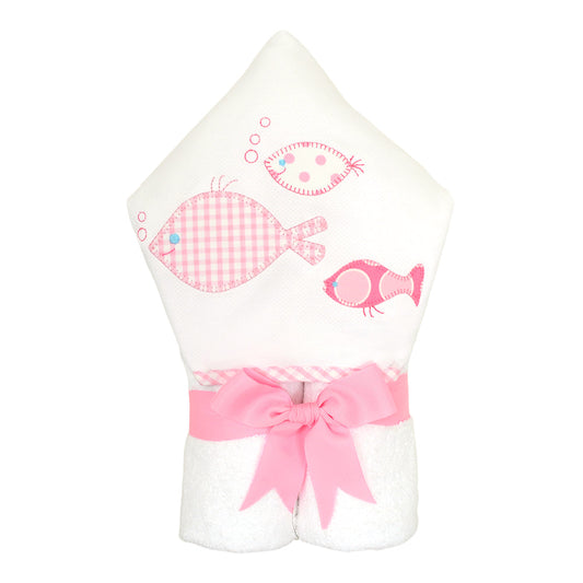 Personalized Baby Girl Fish School Hooded Towel - Give Wink