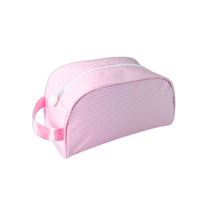 Personalized Glossed Stripe Pink Traveler Pouch - Give Wink