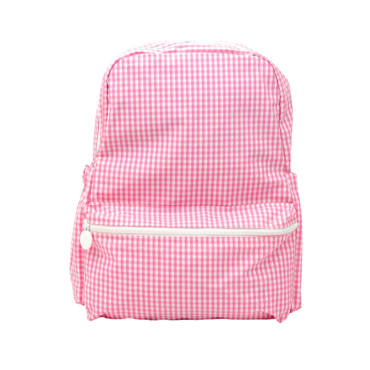 Personalized Nylon Pink Gingham Backpack - Give Wink