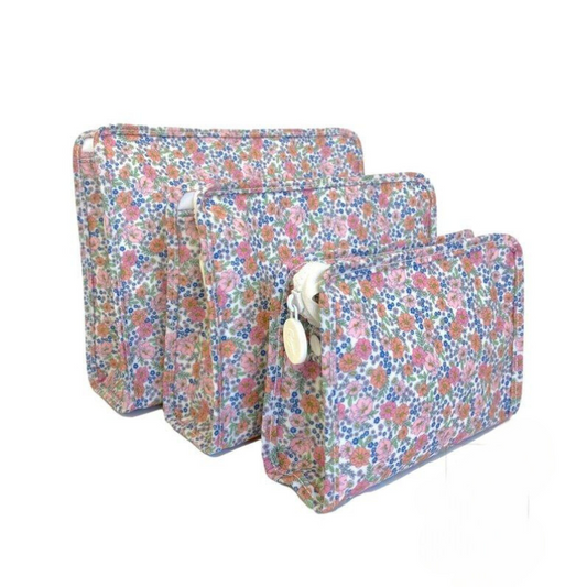 Personalized Nylon Garden Floral Set of 3 Pouches - Give Wink