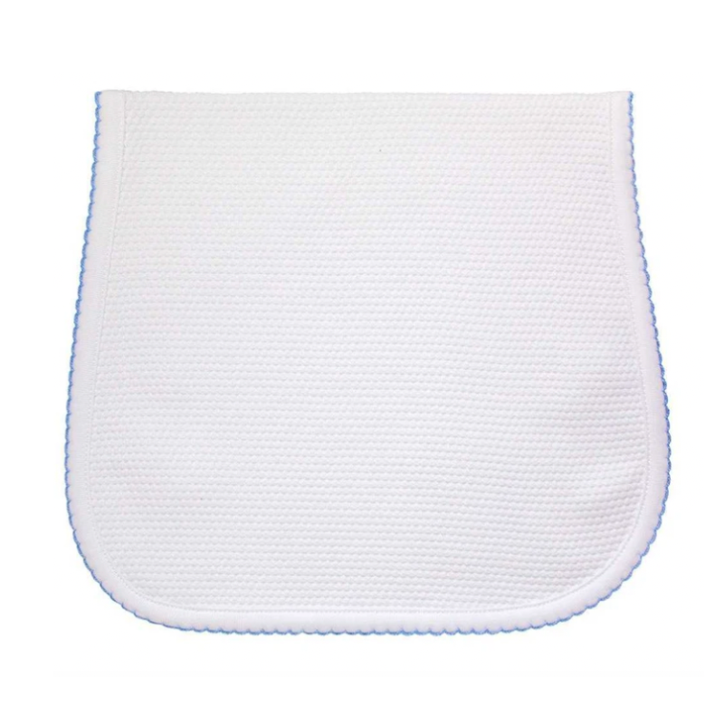 Pima Cotton Bubble Baby Burp Cloth White / Blue - Give Wink