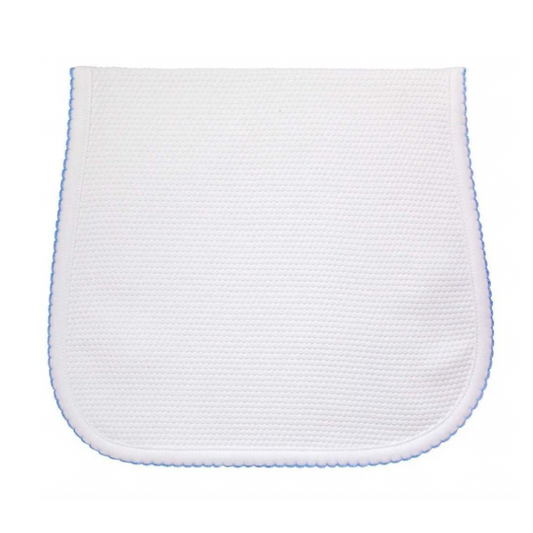 Pima Cotton Bubble Baby Burp Cloth White / Blue - Give Wink