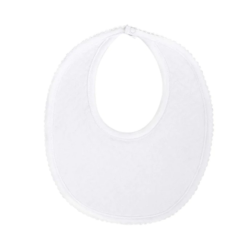 Pima Cotton Basket Weave Bib - White / White - Give Wink