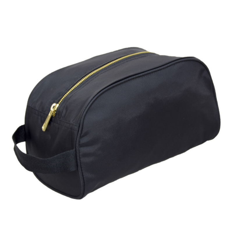 Personalized Nylon Black Brass Traveler Pouch - Give Wink