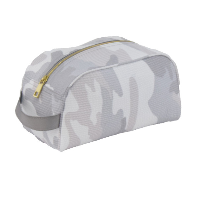 Personalized Seersucker Snow Camo Traveler Pouch - Give Wink