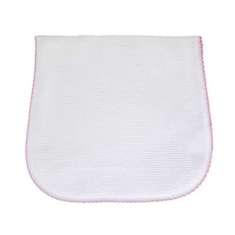Pima Cotton Bubble Baby Burp Cloth White / Pink - Give Wink
