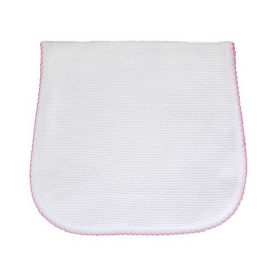 Pima Cotton Bubble Baby Burp Cloth White / Pink - Give Wink