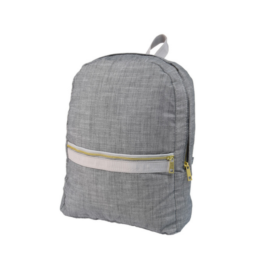 Personalized Chambray Grey Small Backpack - Give Wink