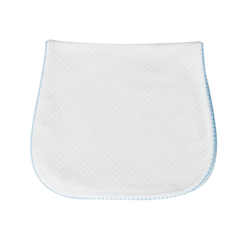 Pima Cotton Milano Baby Burp Cloth White/Blue - Give Wink