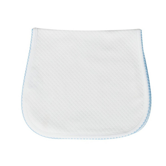 Pima Cotton Milano Baby Burp Cloth White/Blue - Give Wink