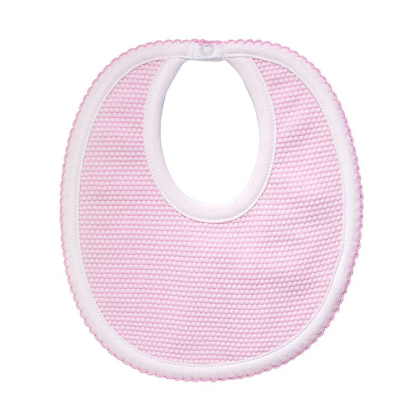 Pima Cotton Bubble Baby Bib Pink - Give Wink
