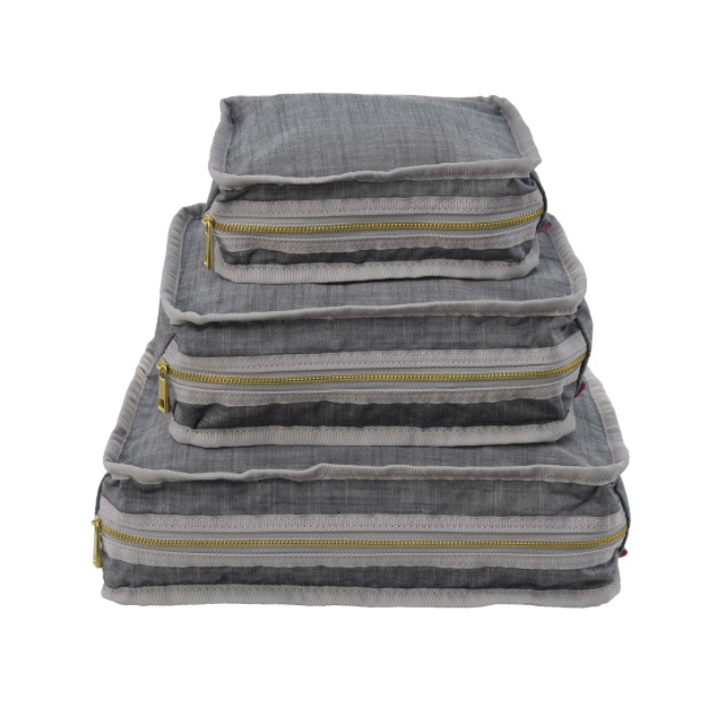 Personalized Chambray Grey Organizing Trio - Give Wink