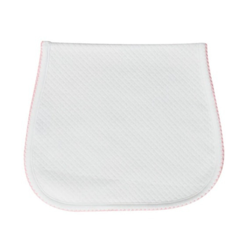 Pima Cotton Milano Baby Burp Cloth White/Pink - Give Wink