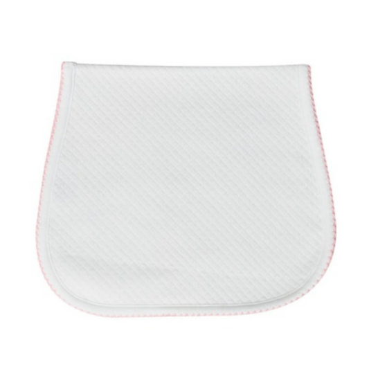 Pima Cotton Milano Baby Burp Cloth White/Pink - Give Wink