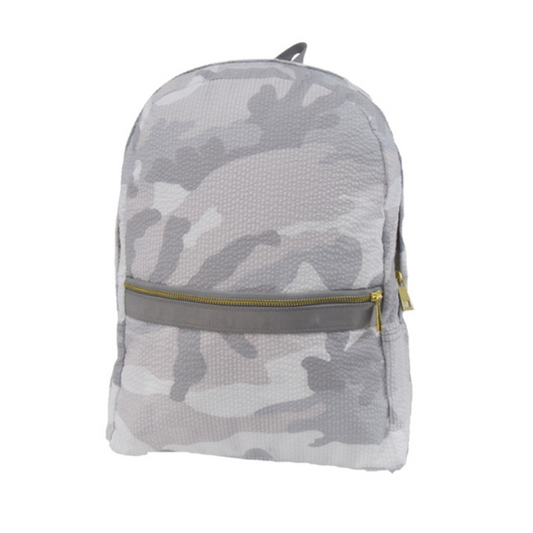 Personalized Seersucker Snow Camo Small Backpack - Give Wink