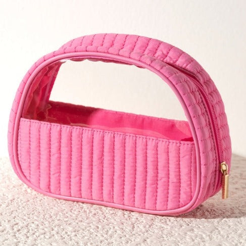 Ezra Half-Moon Cosmetic Pouch - Pink - Give Wink