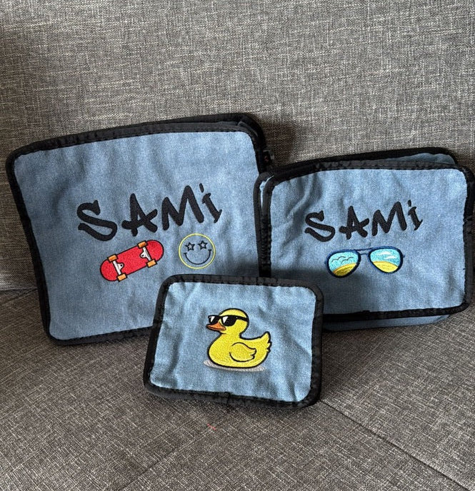 Personalized Denim Organizing Trio - Give Wink