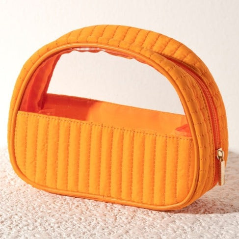 Ezra Half-Moon Cosmetic Pouch - Orange - Give Wink