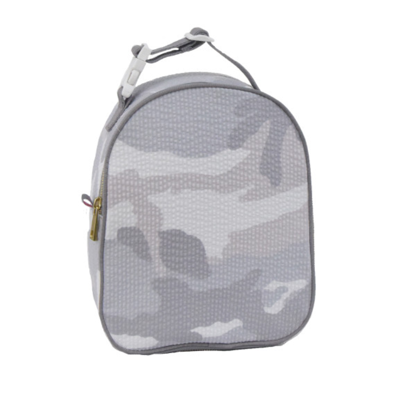 Personalized Seersucker Snow Camo Lunch Box - Give Wink