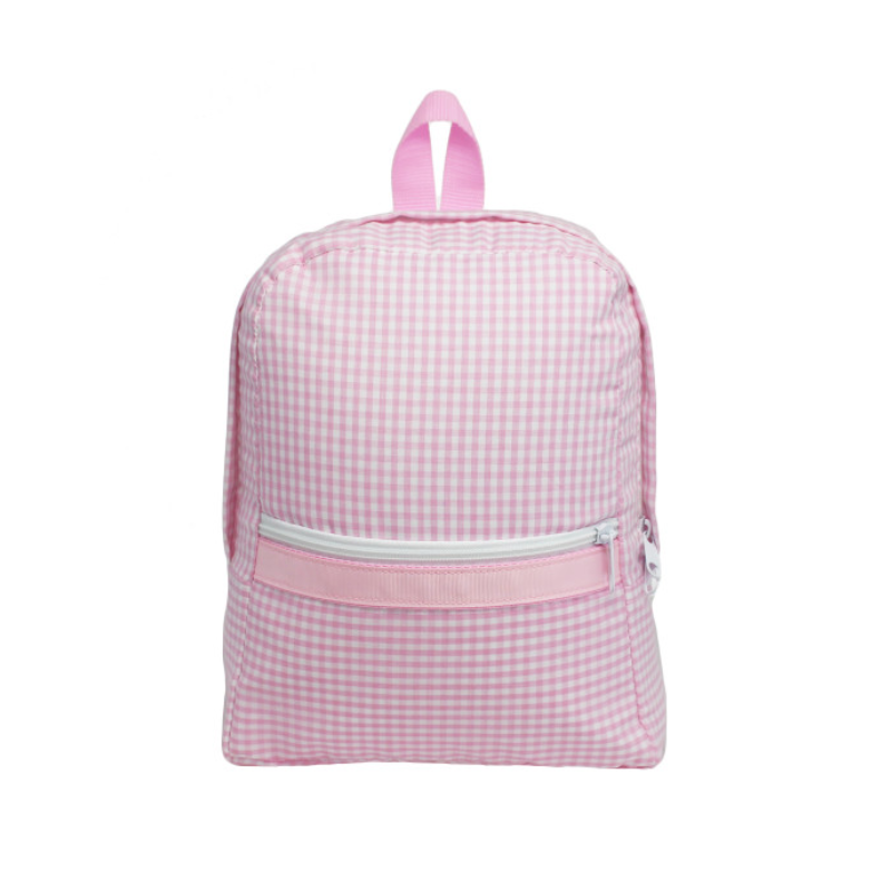 bright pink mini backpack Baby Pink Gingham Small Backpack - Oh Mint