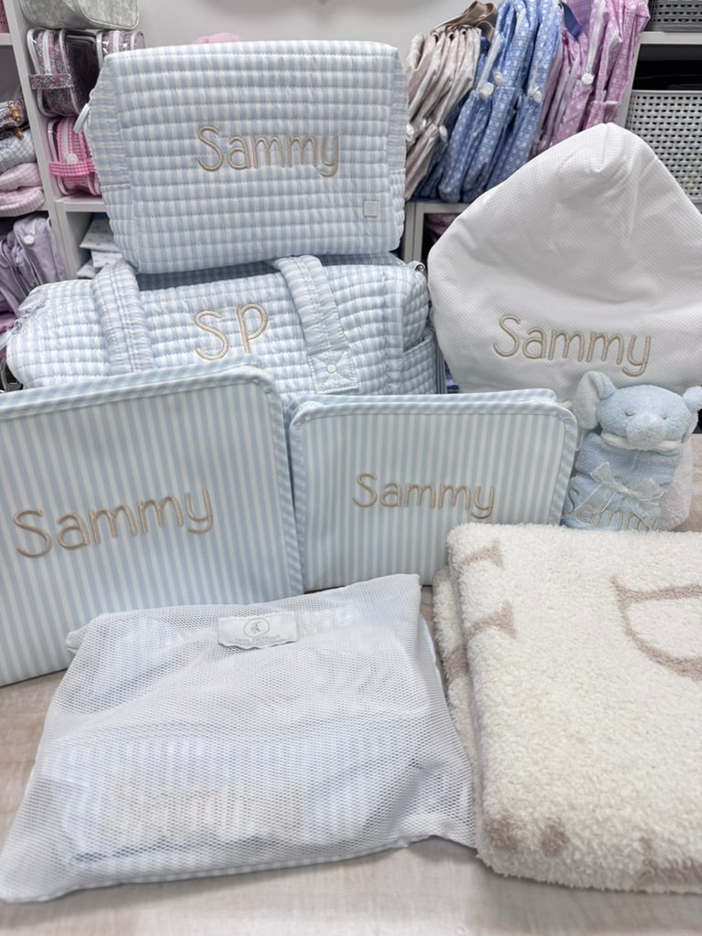 Personalized Nylon Stripe Blue Duet - Give Wink
