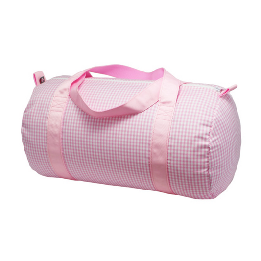Personalized Gingham Baby Pink Duffel Bag - Give Wink