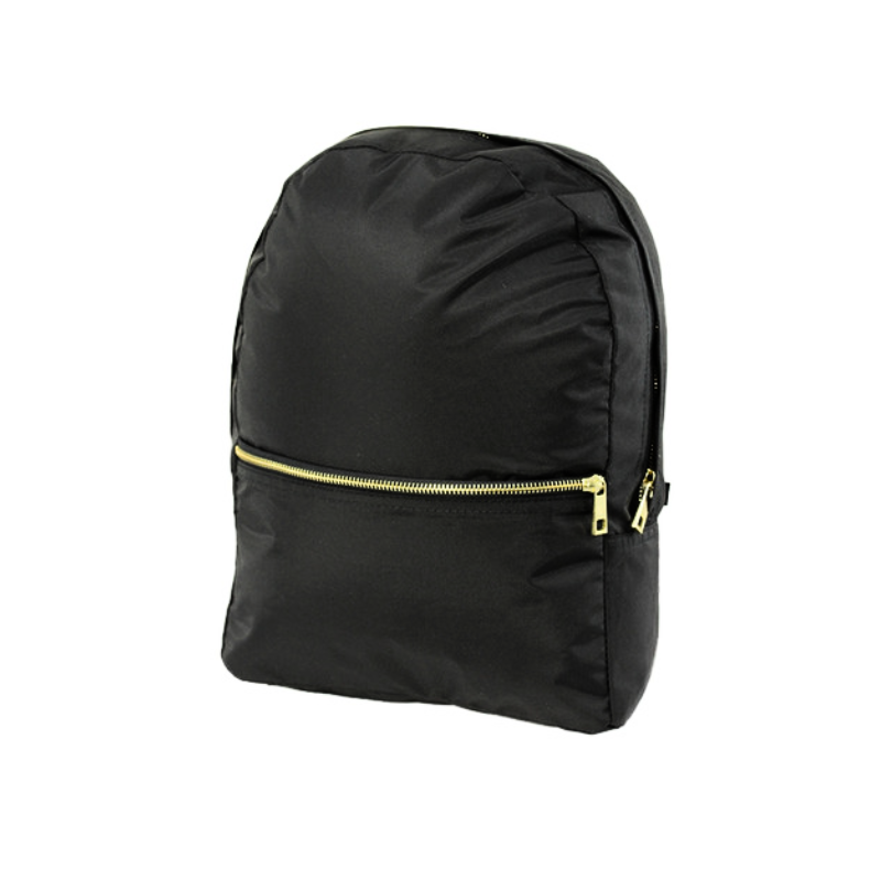 Personalized Nylon Black Brass Small Backpack - Give Wink