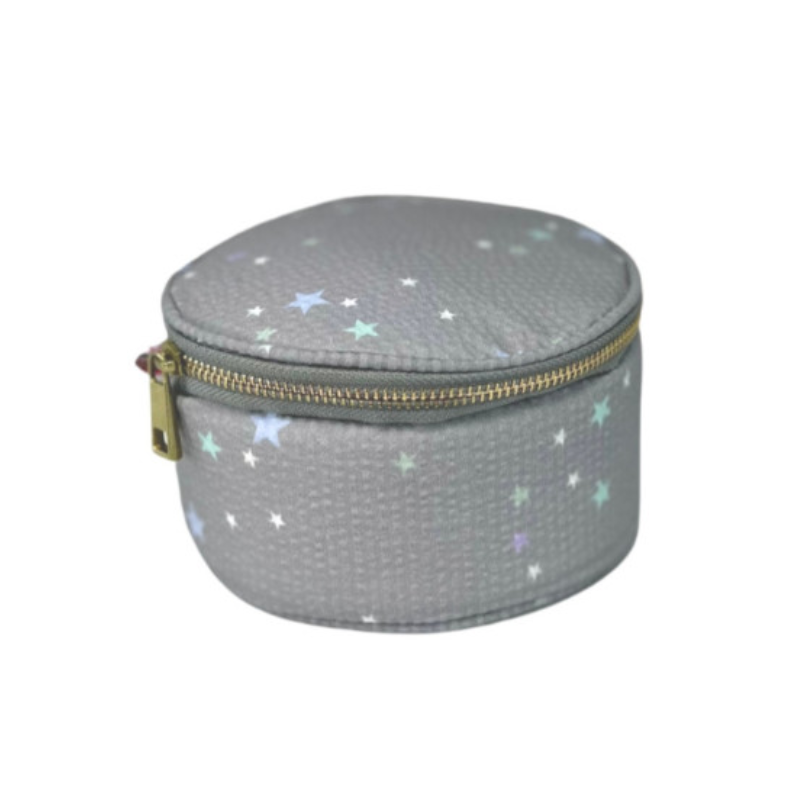 Personalized Seersucker Little Stars Round Multi Purpose Pouch - Give Wink