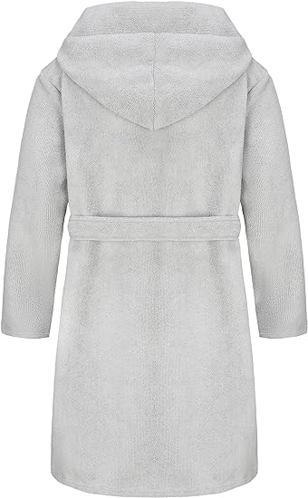 Grey Kids Soft Towel Hooded Robe Cotton - Give Wink