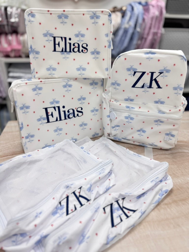 Personalized Nylon Small Backpack Airplane - Give Wink