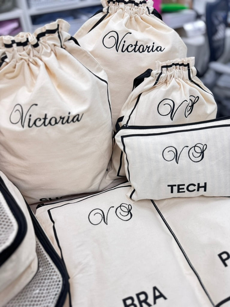 Canvas Travel Pack - White/Black - Give Wink