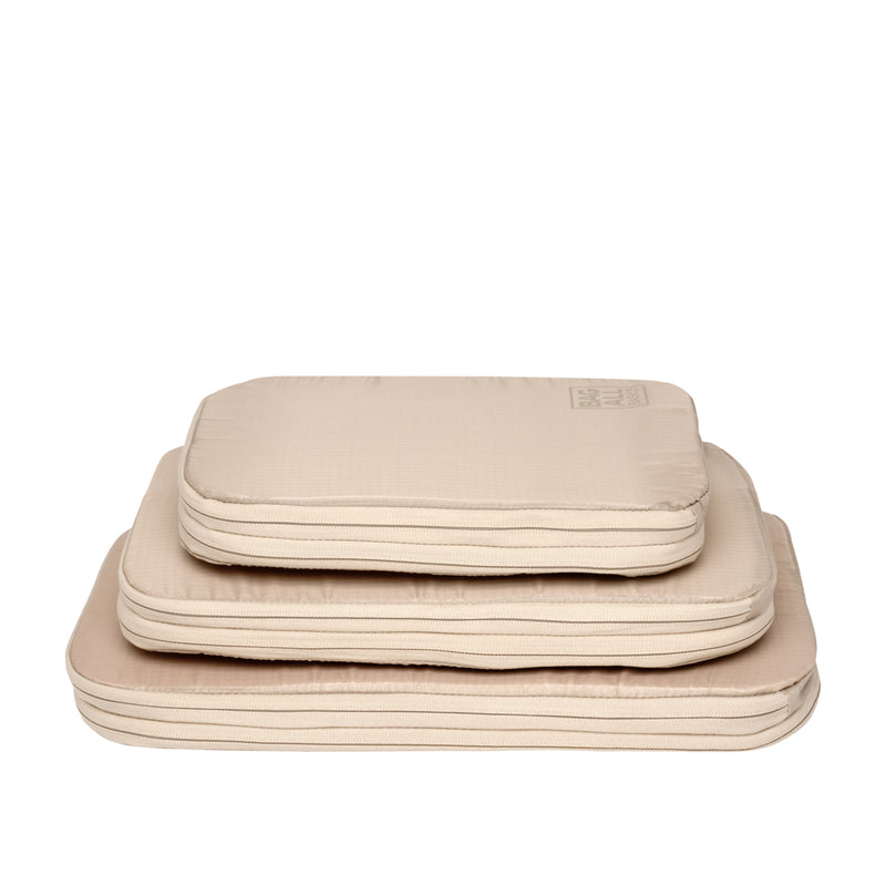 Compression Packing Cubes Set of 3 - Taupe - Give Wink