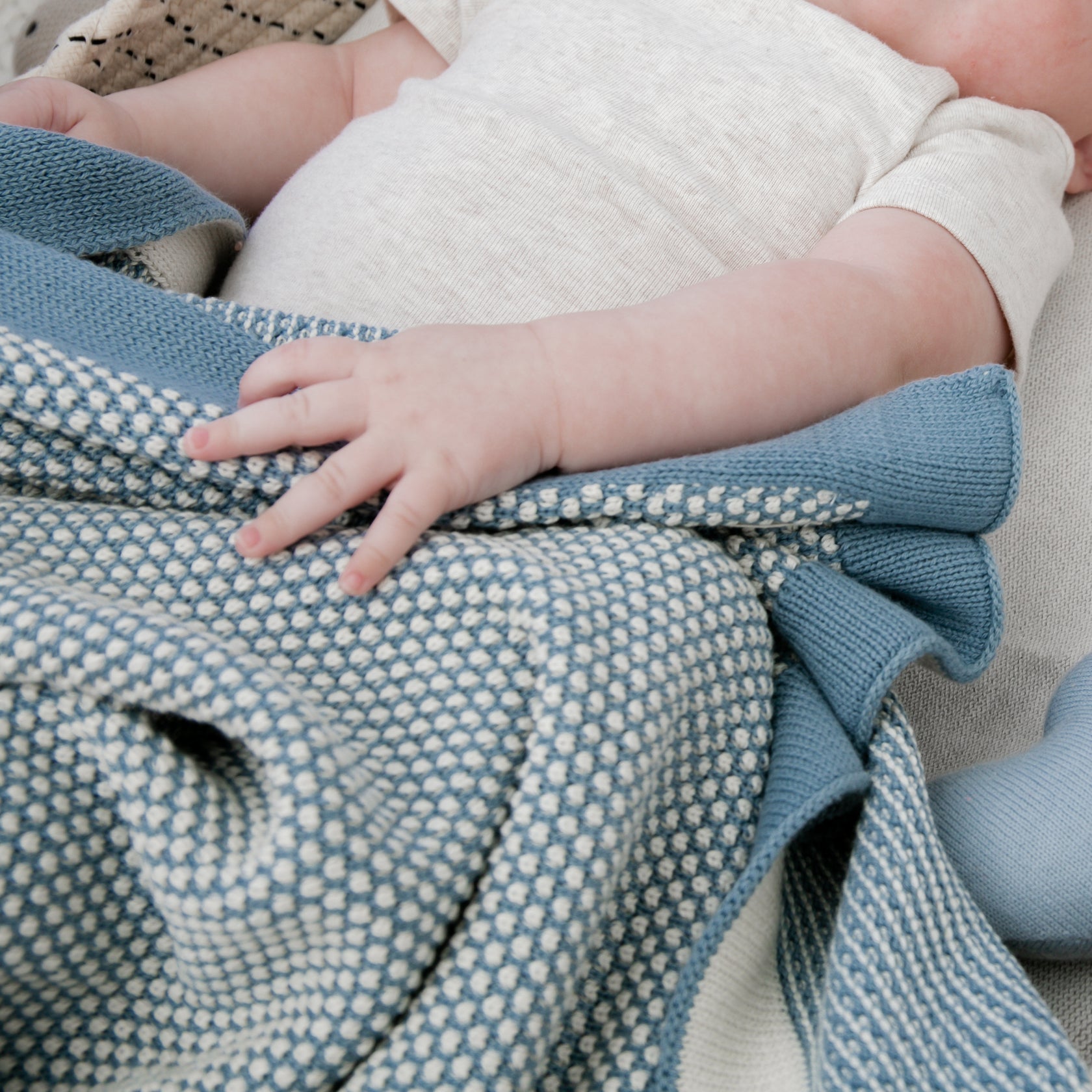 Knit & Lovie Set - Elegant Blue Grey/Natural - Give Wink