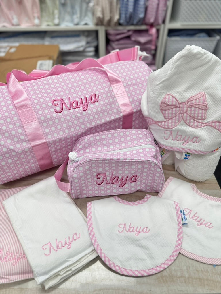 Personalized Glossed Bungalow Pink Weekender - Give Wink