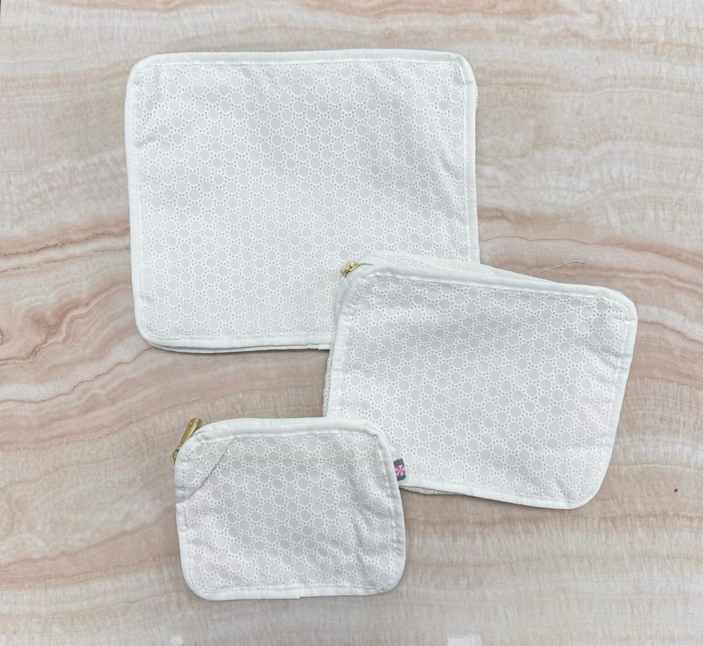 Personalized Eyelet White Organizing Trio - Give Wink