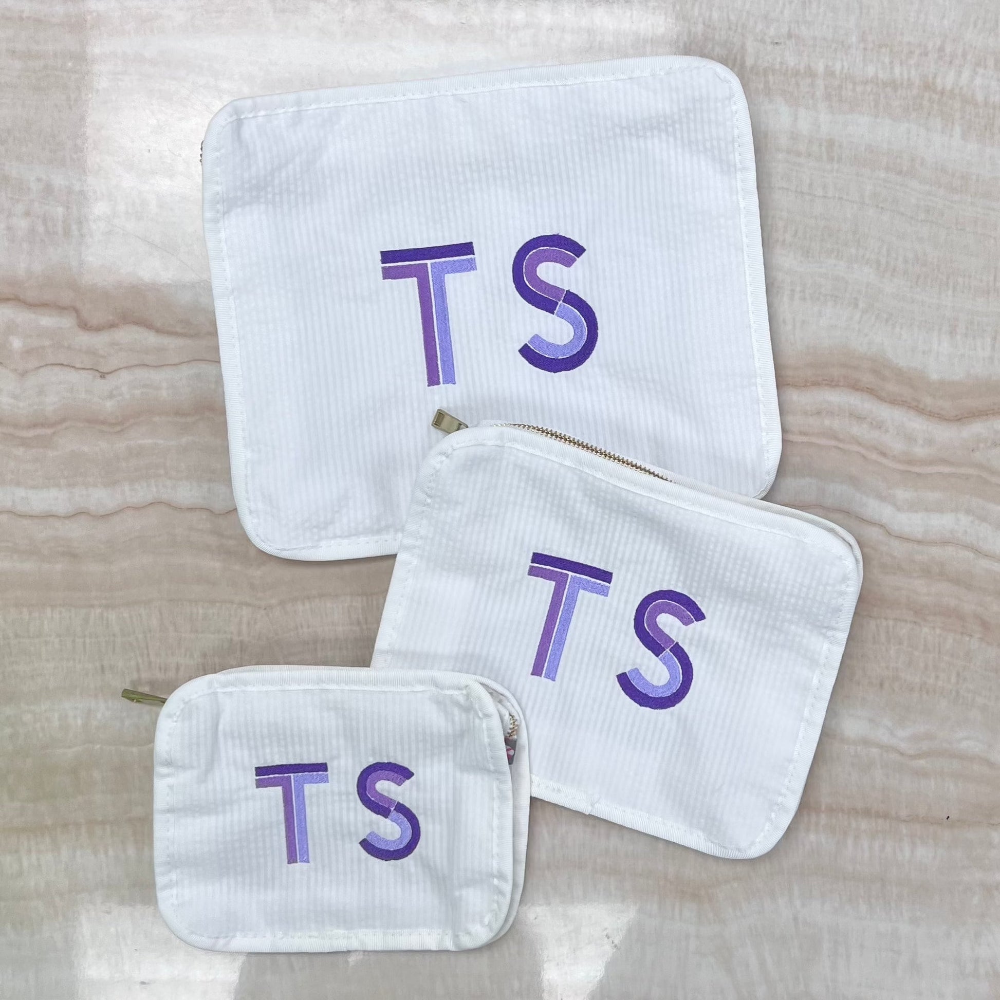 Personalized Eyelet White Organizing Trio - Give Wink
