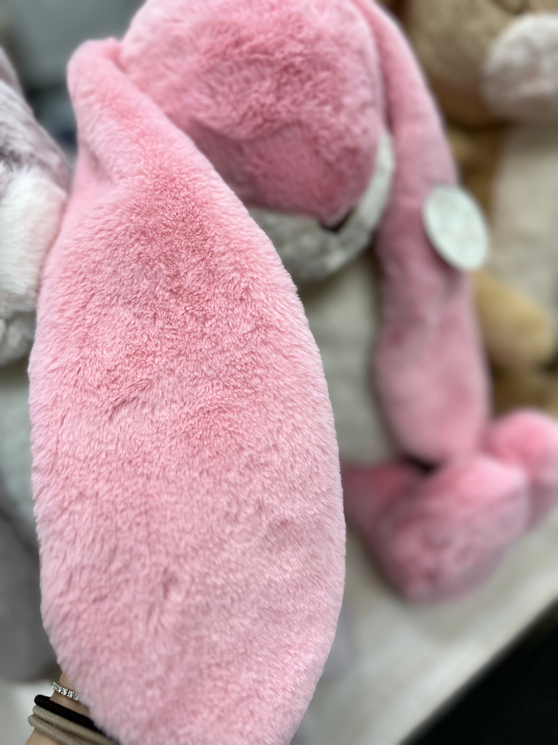 Personalized Big Floppy Bunny - Coral Blush - Give Wink