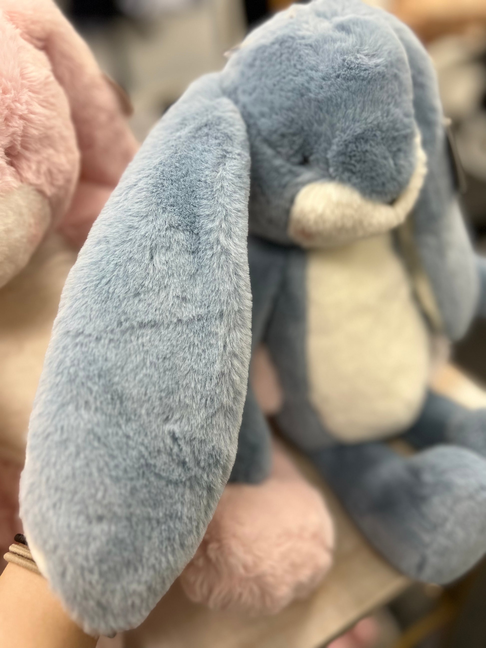 Personalized Big Floppy Bunny - Blue - Give Wink