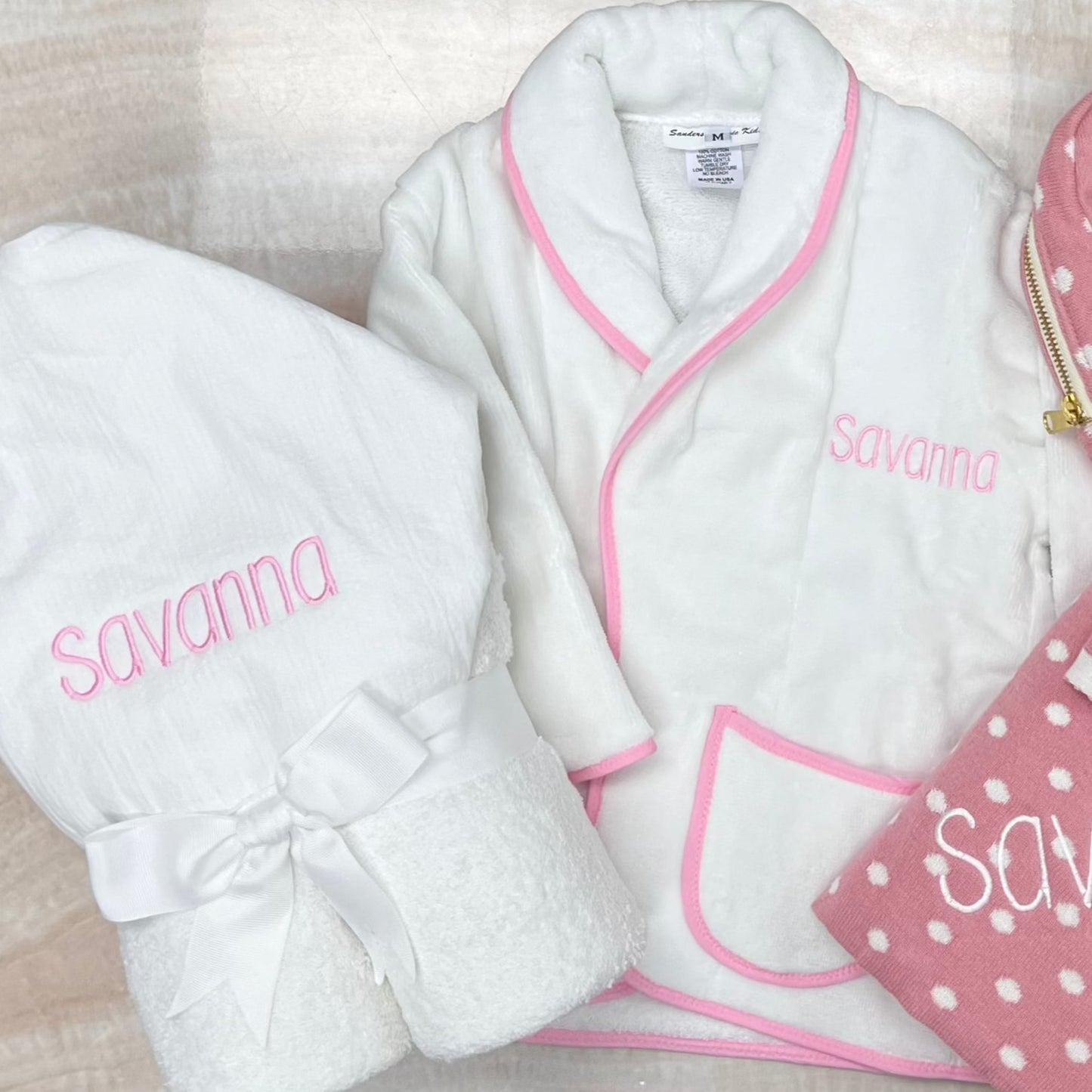 Personalized White Seersucker Stripe Baby Hooded Towel - Give Wink