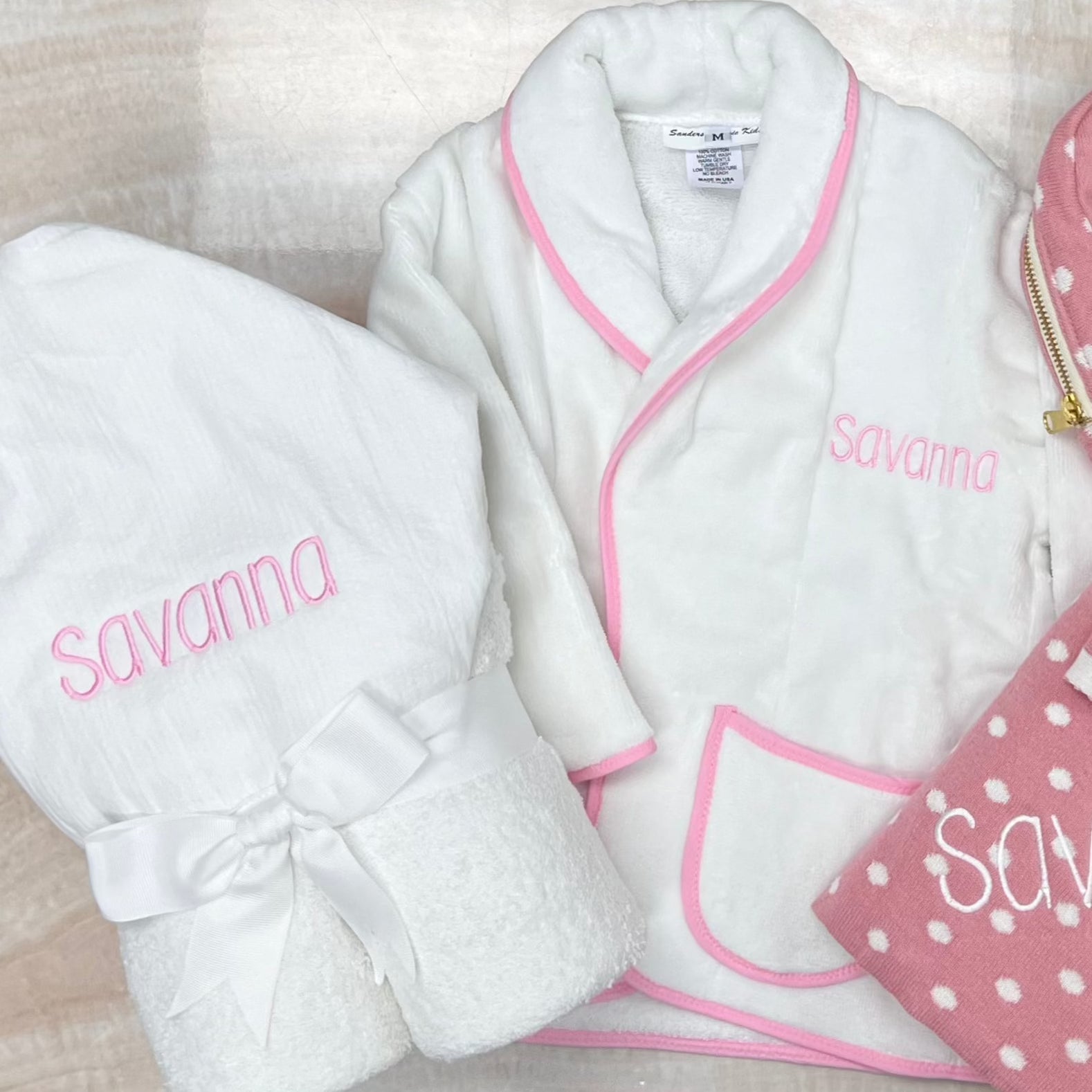 Personalized White Seersucker Stripe Baby Hooded Towel - Give Wink