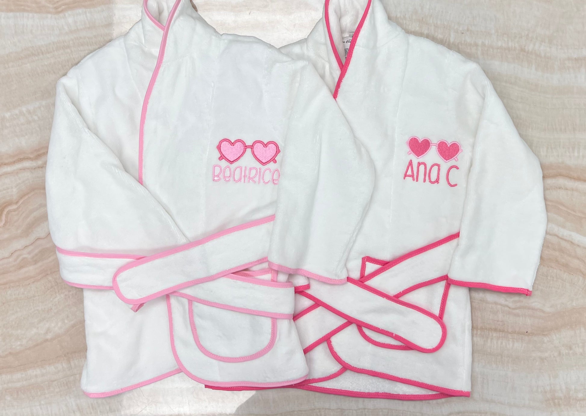 Trim Terry Bath Robe - Pink - Give Wink