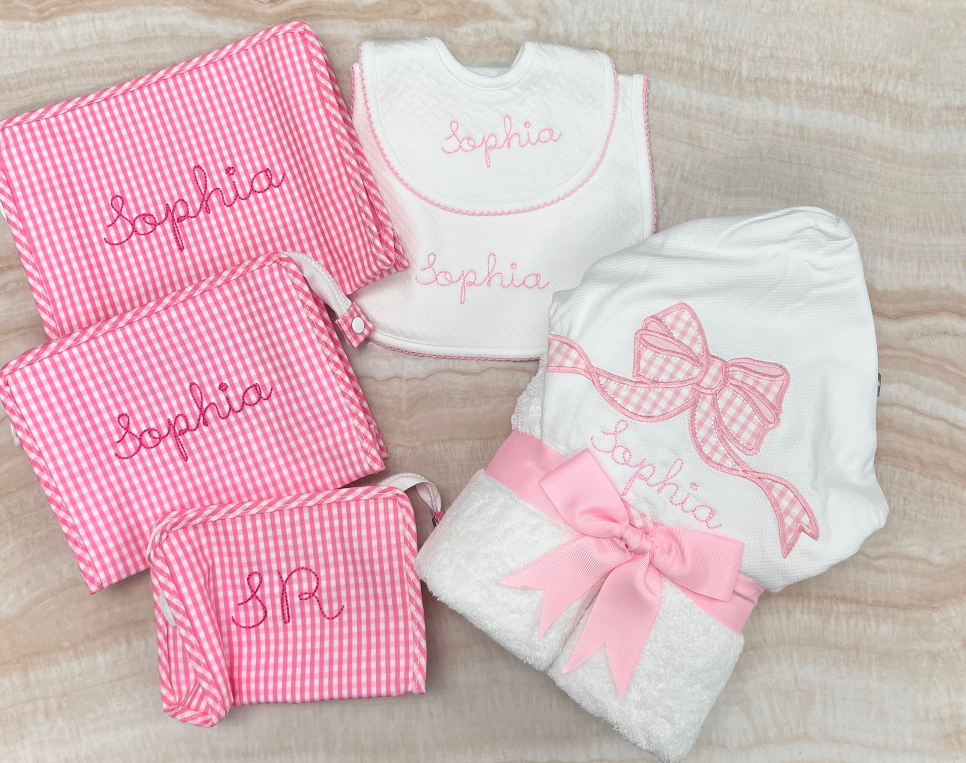 Personalized Baby Girl Pink Bow Hooded Towel - Give Wink