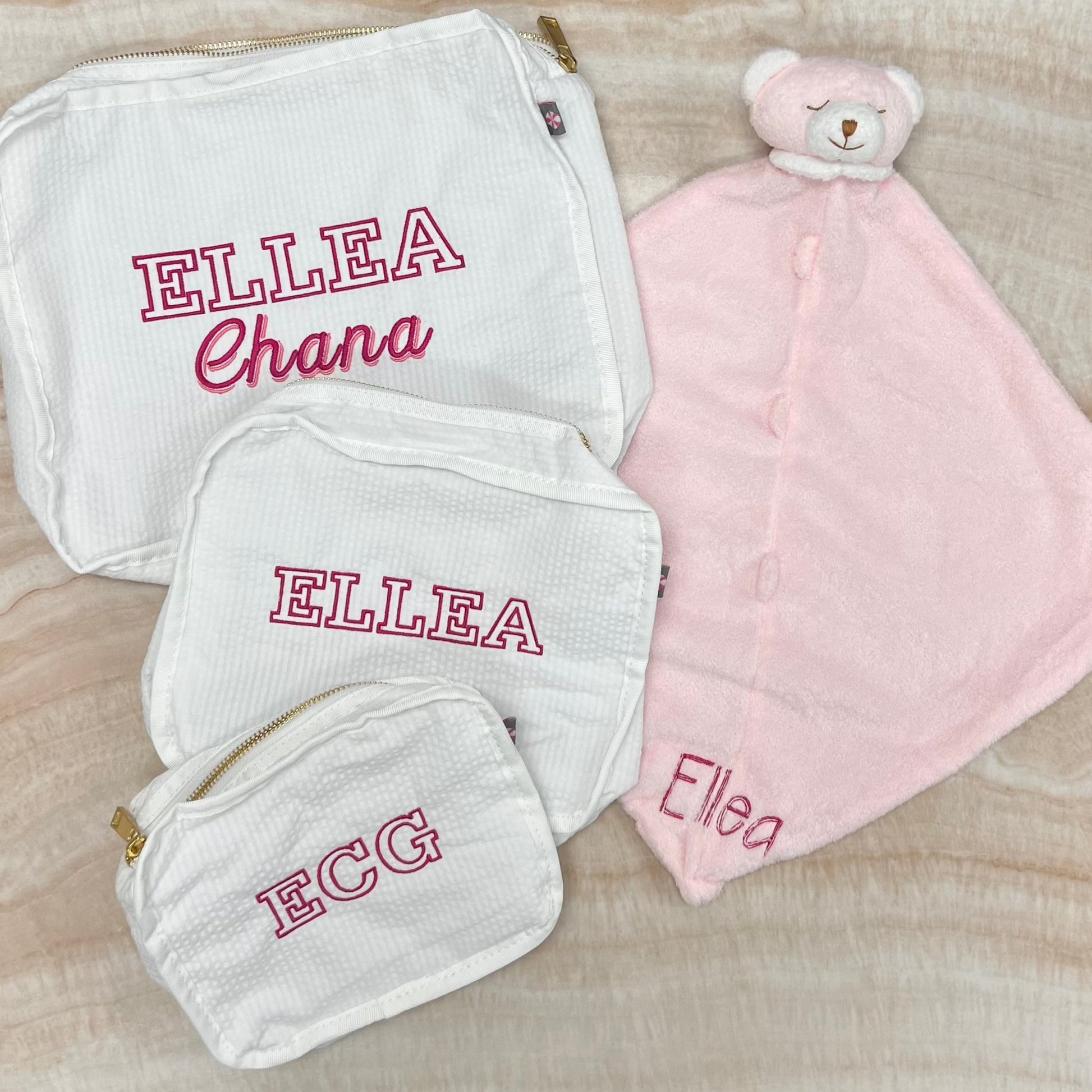 Personalized Eyelet White Organizing Trio - Give Wink