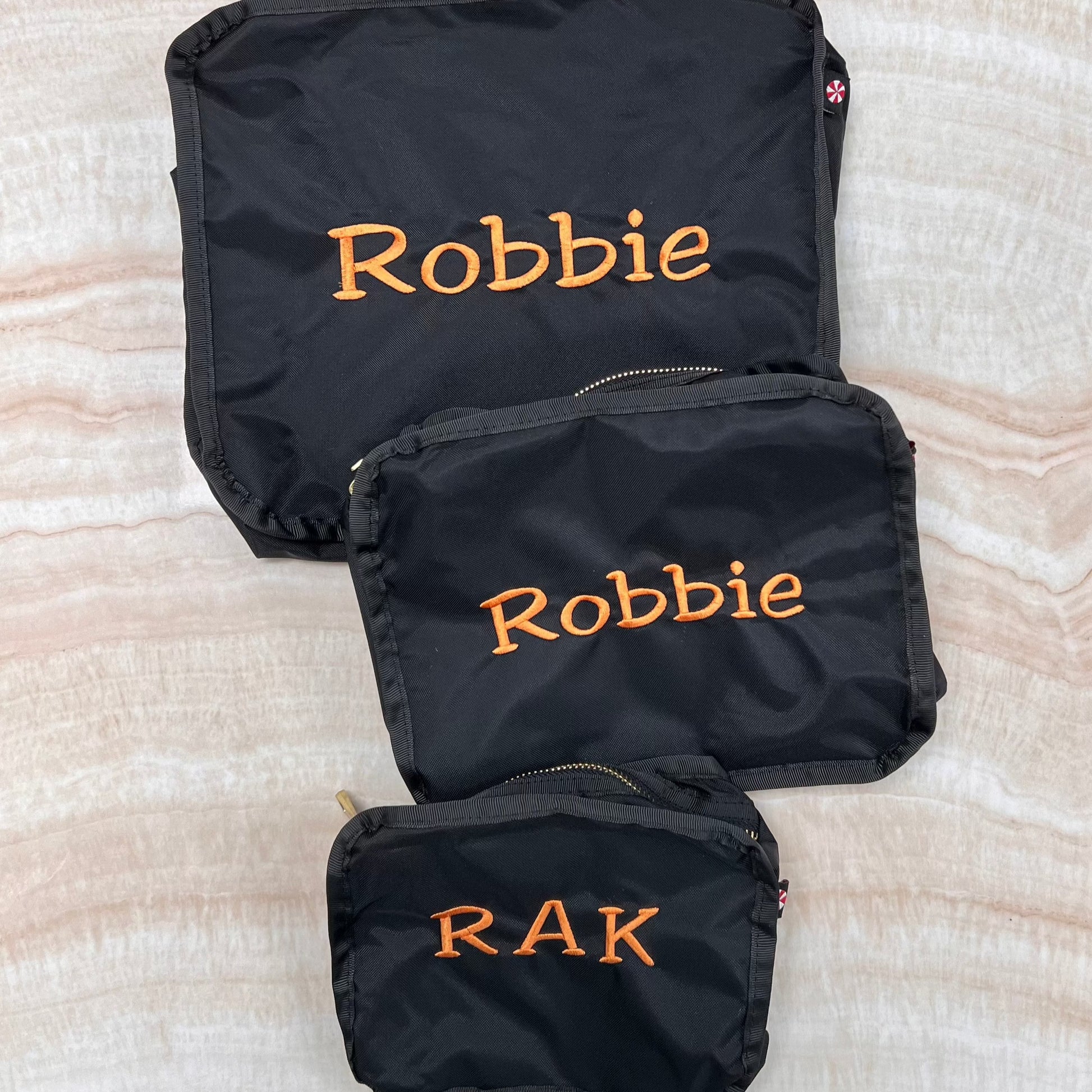 Personalized Nylon Black Brass Organizing Trio - Give Wink