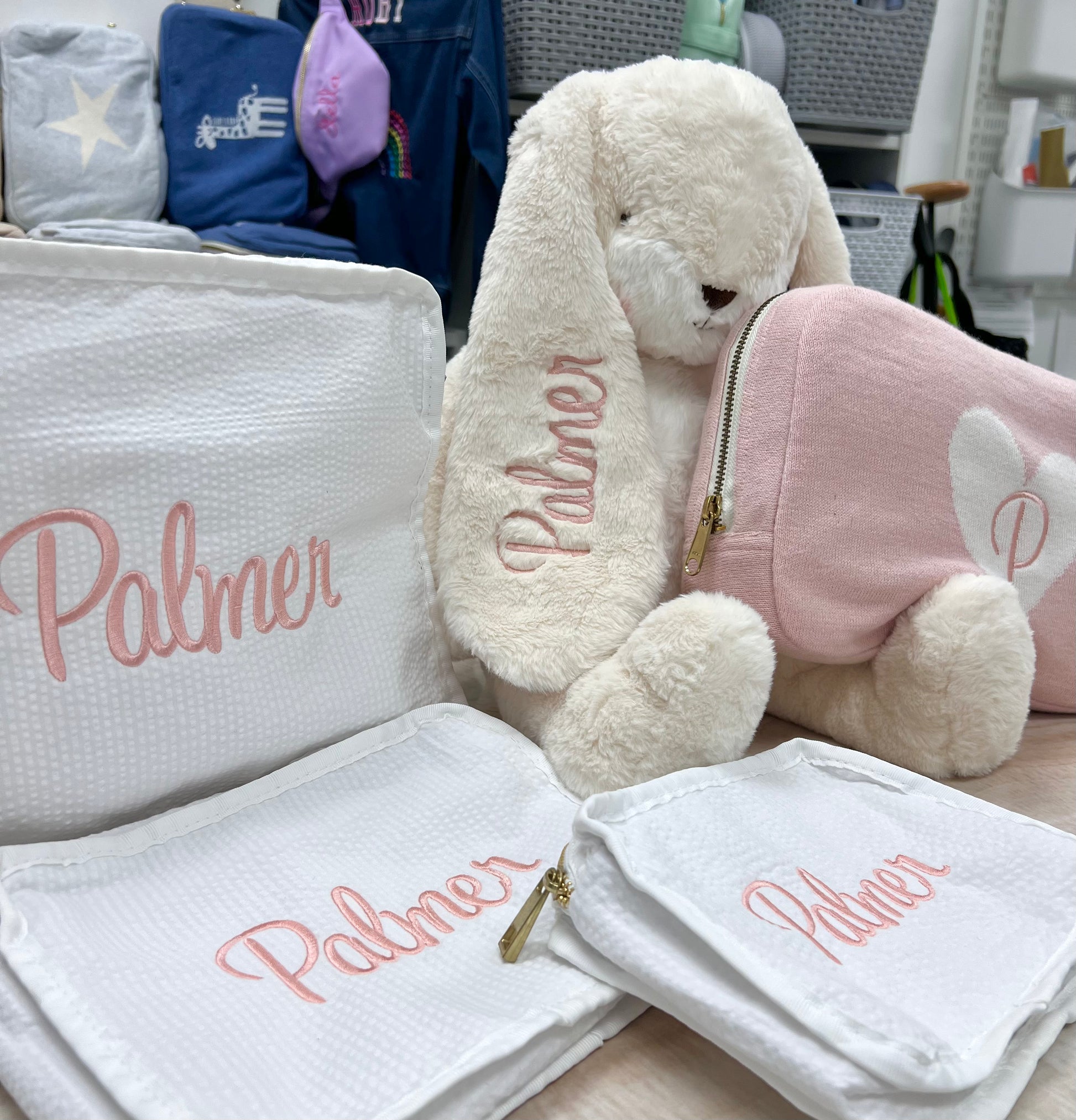 Personalized Big Floppy Bunny - Cream - Give Wink