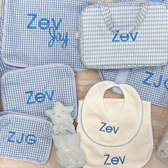 Personalized Nylon Mist Gingham Carry On - Give Wink