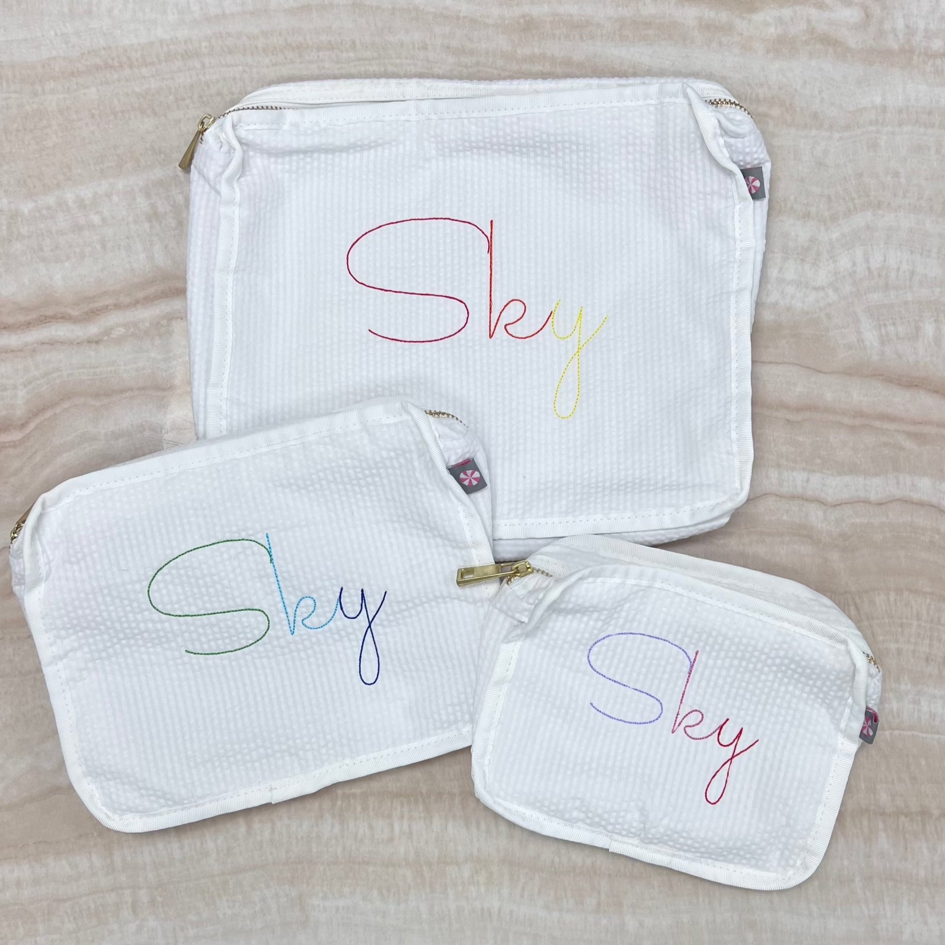 Personalized Eyelet White Organizing Trio - Give Wink